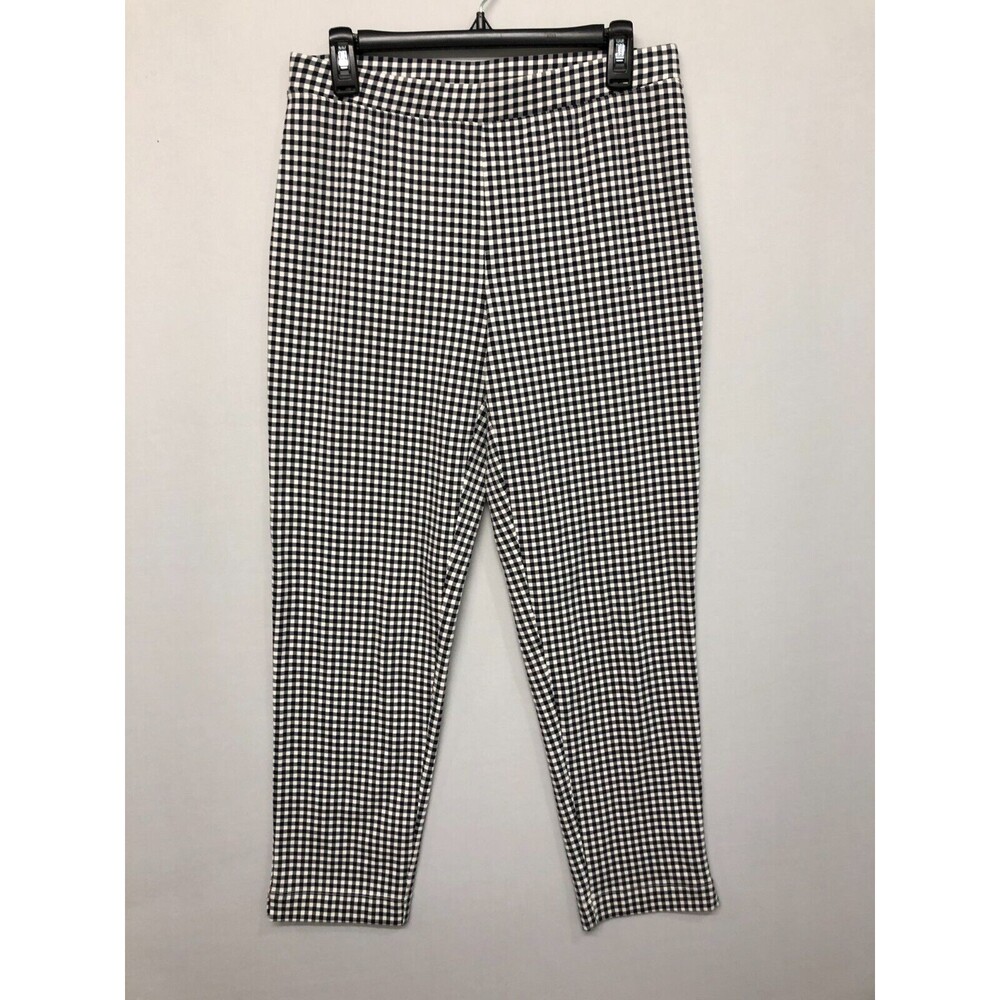 Talbots Women Pull On Pants Size Medium Plaid Cotton Blend M191 -4